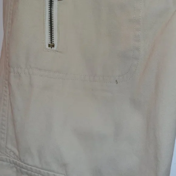 Zara TRF White Cargo Pants Low Rise Pockets Lace Bottom Women M - Picture 4 of 7